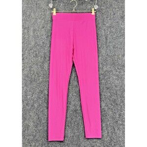 Forever 21 Hot Pink Shiny Leggings Womens Medium Stretch High Waist Rave Skating